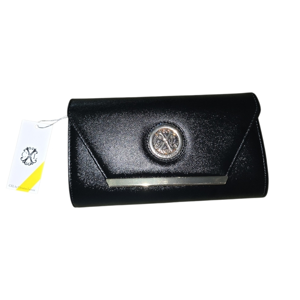 CXL by Christian Lacroix Glam Cavier Clutch W/detachable Chain, Black, NWT!!